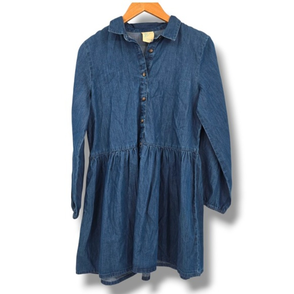 Thereabouts Kids Denim Chambray Shirt Dress Long Sleeve Button‎ Front Large Plus